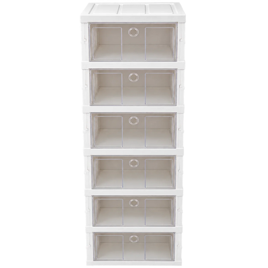 6-Tier Clear Plastic Storage Organizer Tower with Drawers