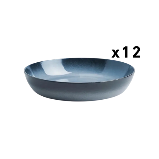 Dosthoff Blue Reactive Glaze Ceramic Side Bowl Pack Of 12Pcs - 2 Sizes