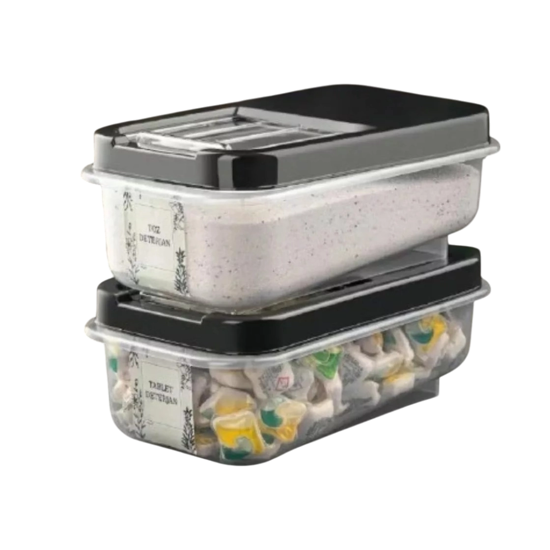 Dunya Slide Storage Container Black - 2 Sizes
