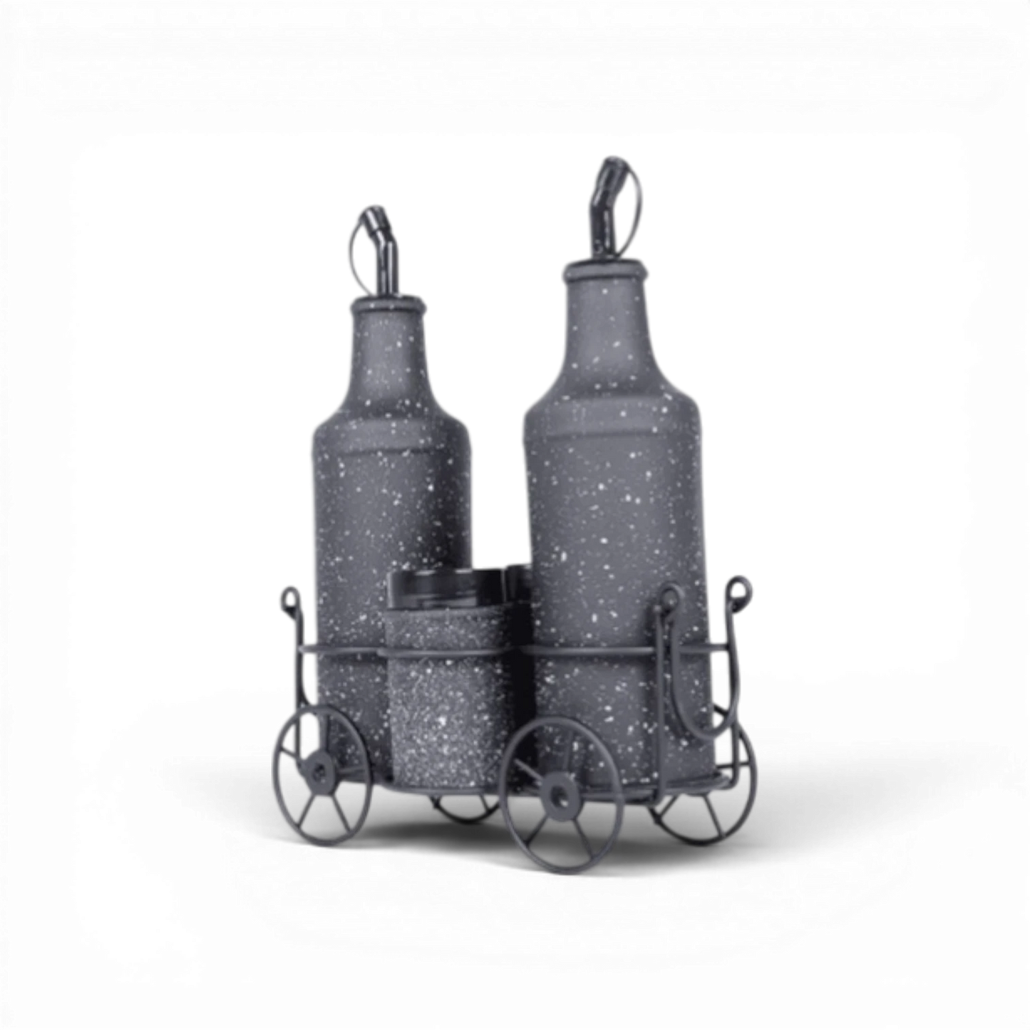 Momaz Glass Bottle Set – 4 Pieces – Oil & Spice Dispenser