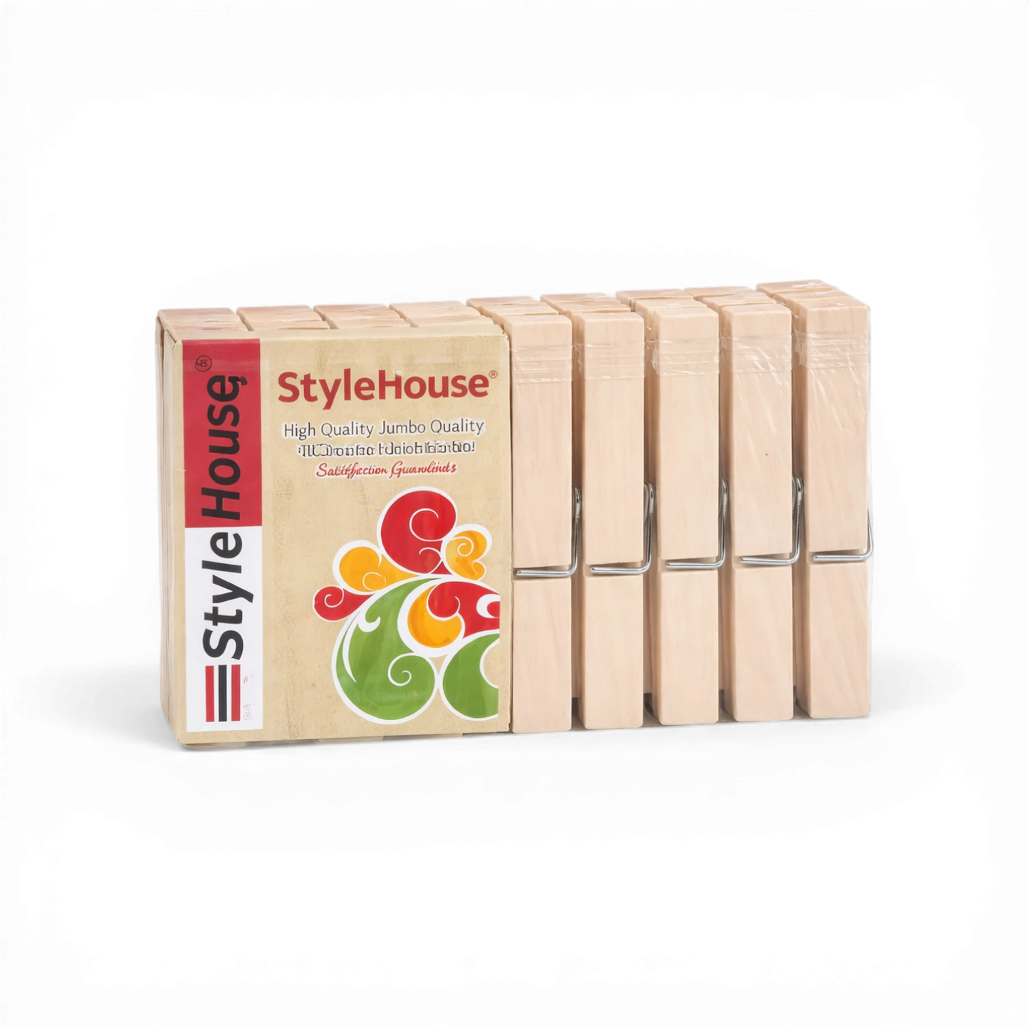 Style House Wooden Cloth Clips – Jumbo Size – Multi-Purpose