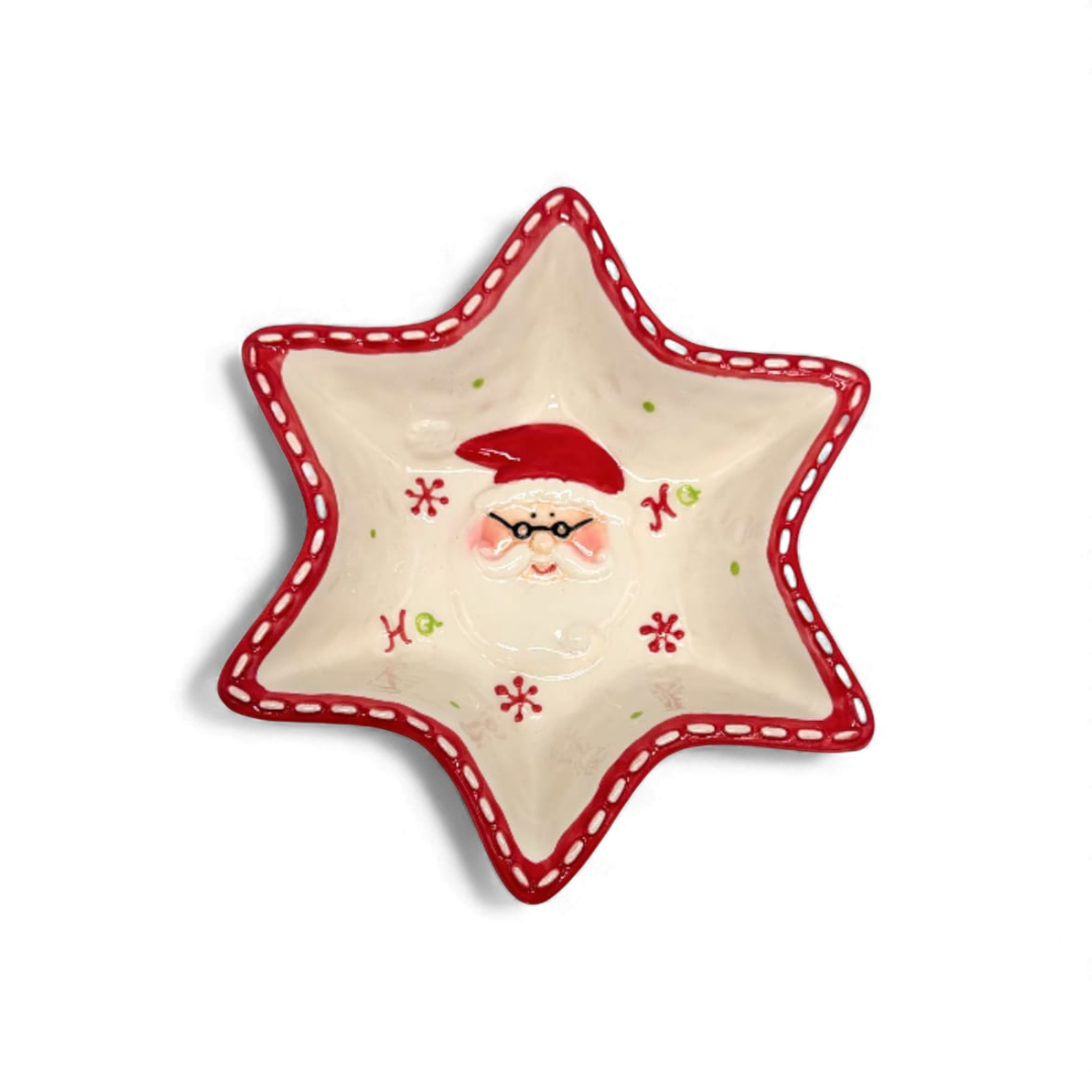 Christmas Star-Shaped Ceramic Bowl