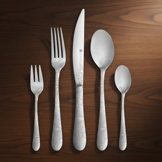 Dorsch Lavanda Elegant Engraved Cutlery Set 72 pcs