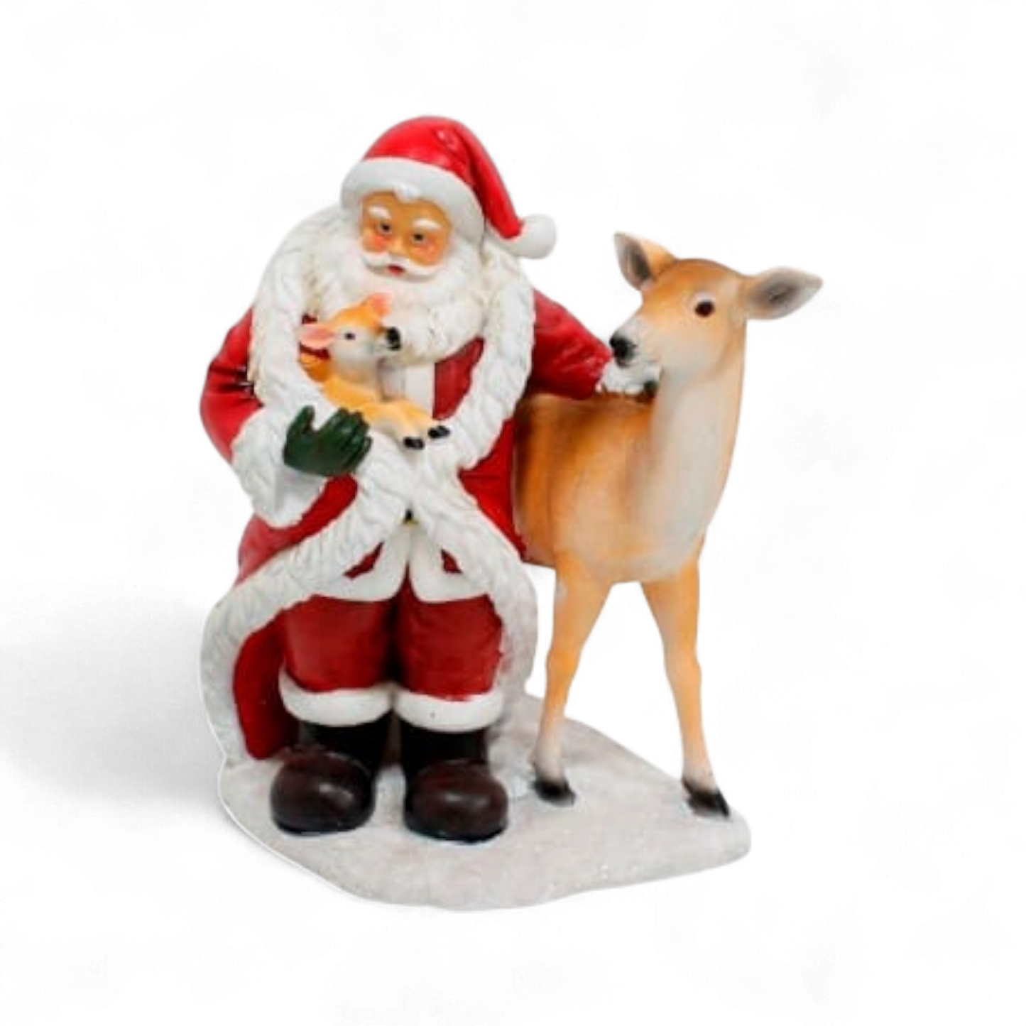 Santa Claus with Deer Figurine