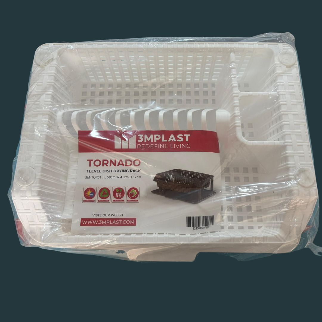 3MPLAST Tornado Multi-Purpose Plastic Dish Drainer Rack – White