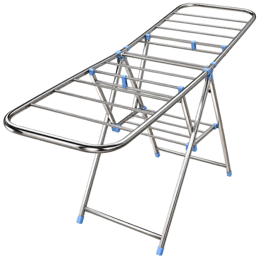 Foldable Stainless Steel Clothes Drying Rack with Gullwing Wings