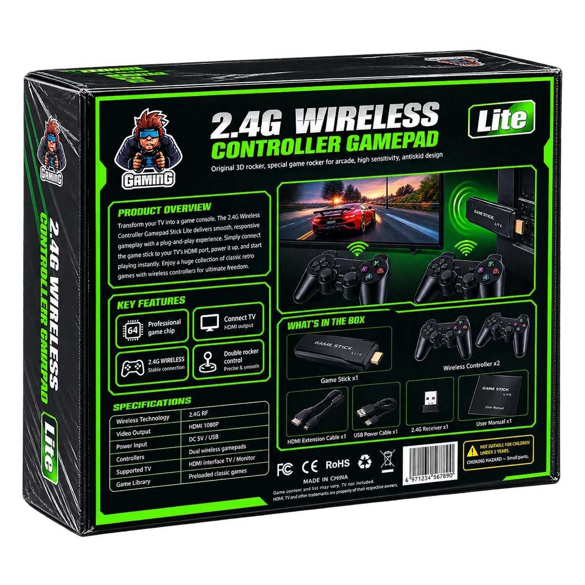 2.4G Wireless Controller Gamepad Stick Lite