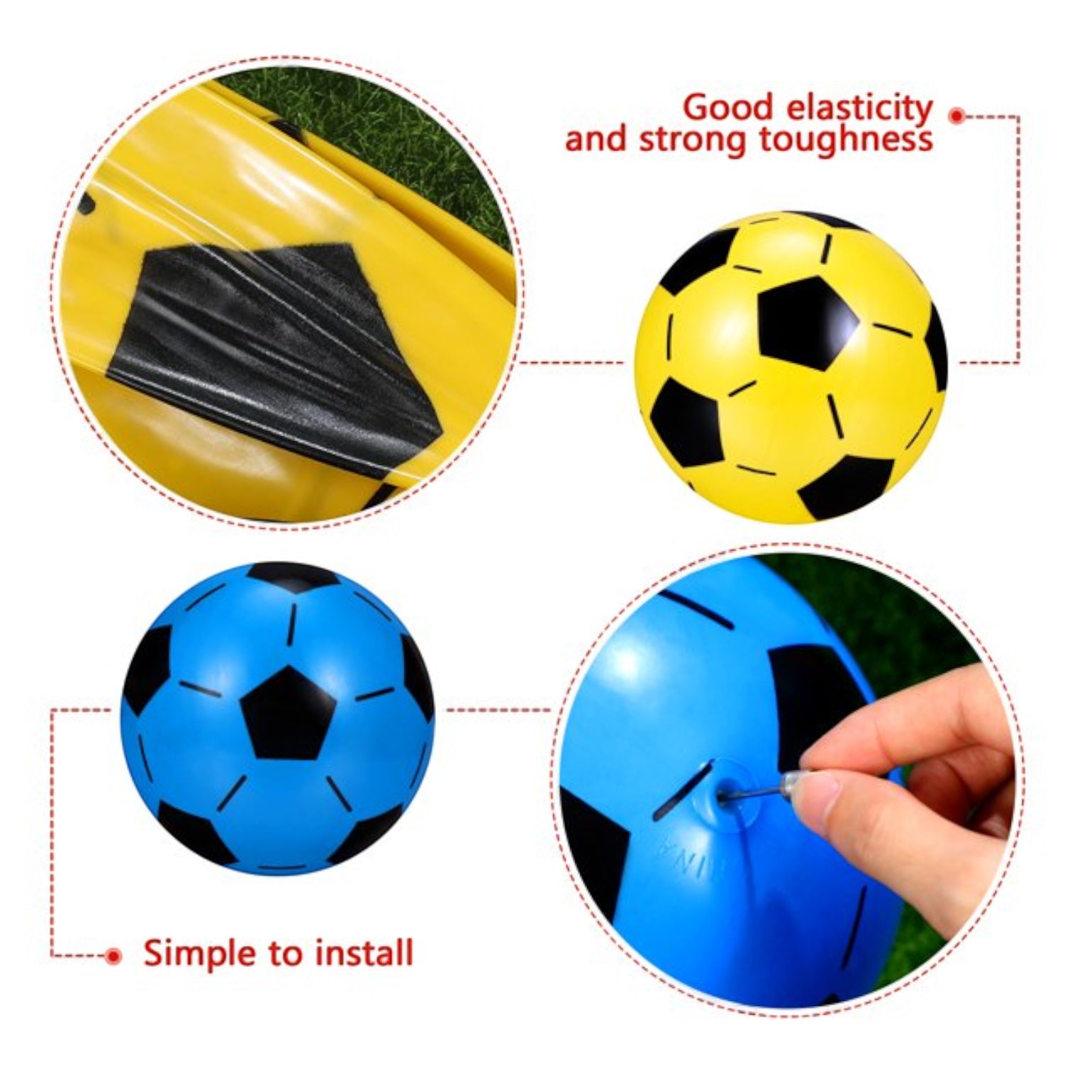 Inflatable PVC Kids Football Soccer Ball - 5 Colors