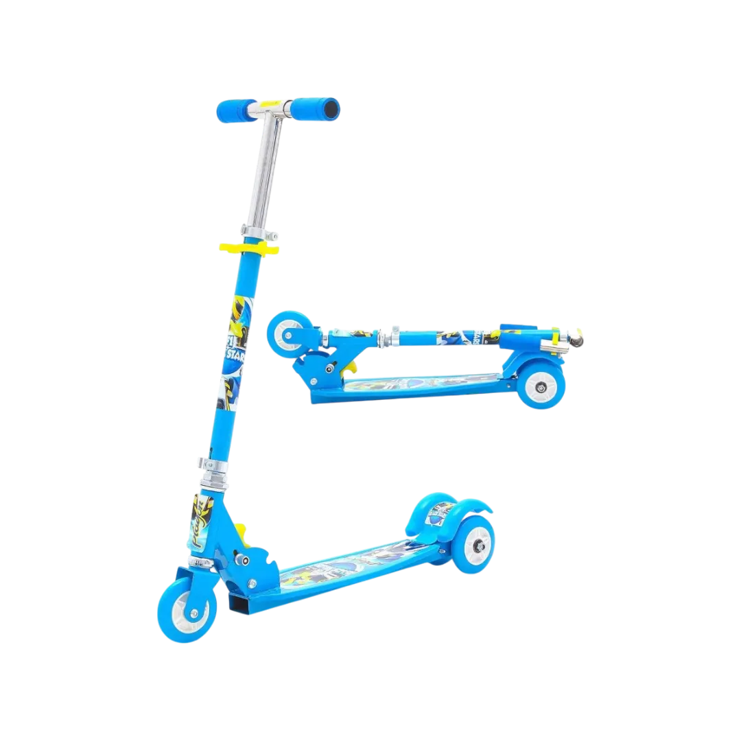 Adjustable Height Skate Scooter for Kids 3 Wheel Lean to Steer - 2 Colors
