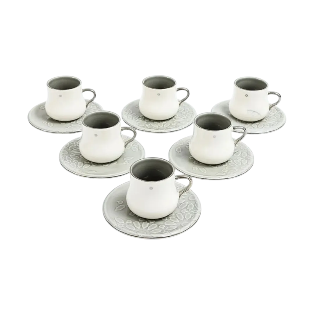 Arabic Coffee Cups High Quality Porcelain Set - 12Pcs