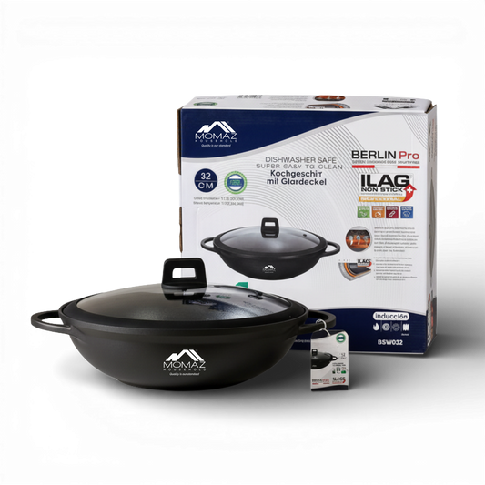 Momaz Berlin Pro Non-Stick Casserole With Glass Lid – 32 Cm