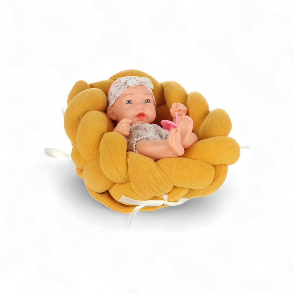 Baby Doll with Soft Braided Bed