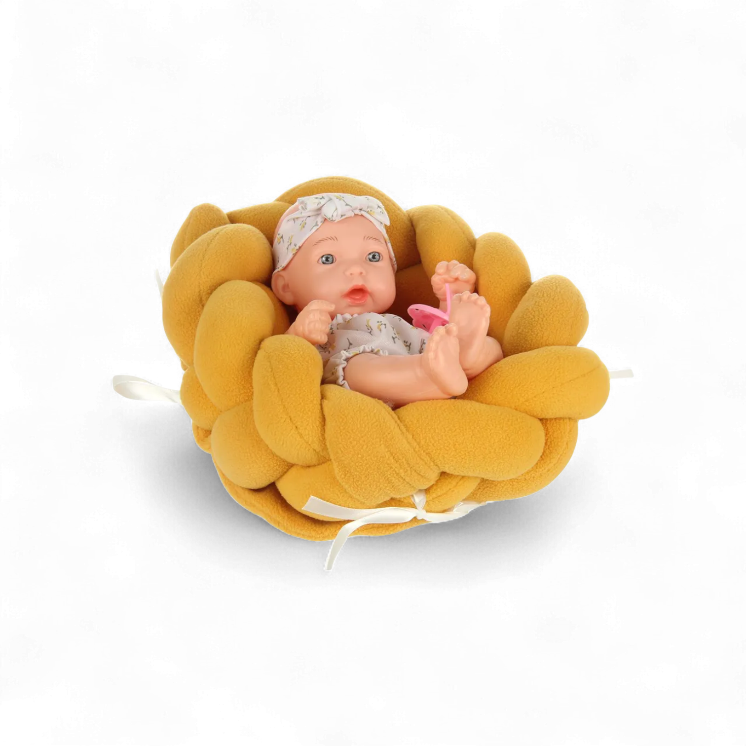 Baby Doll with Soft Braided Bed