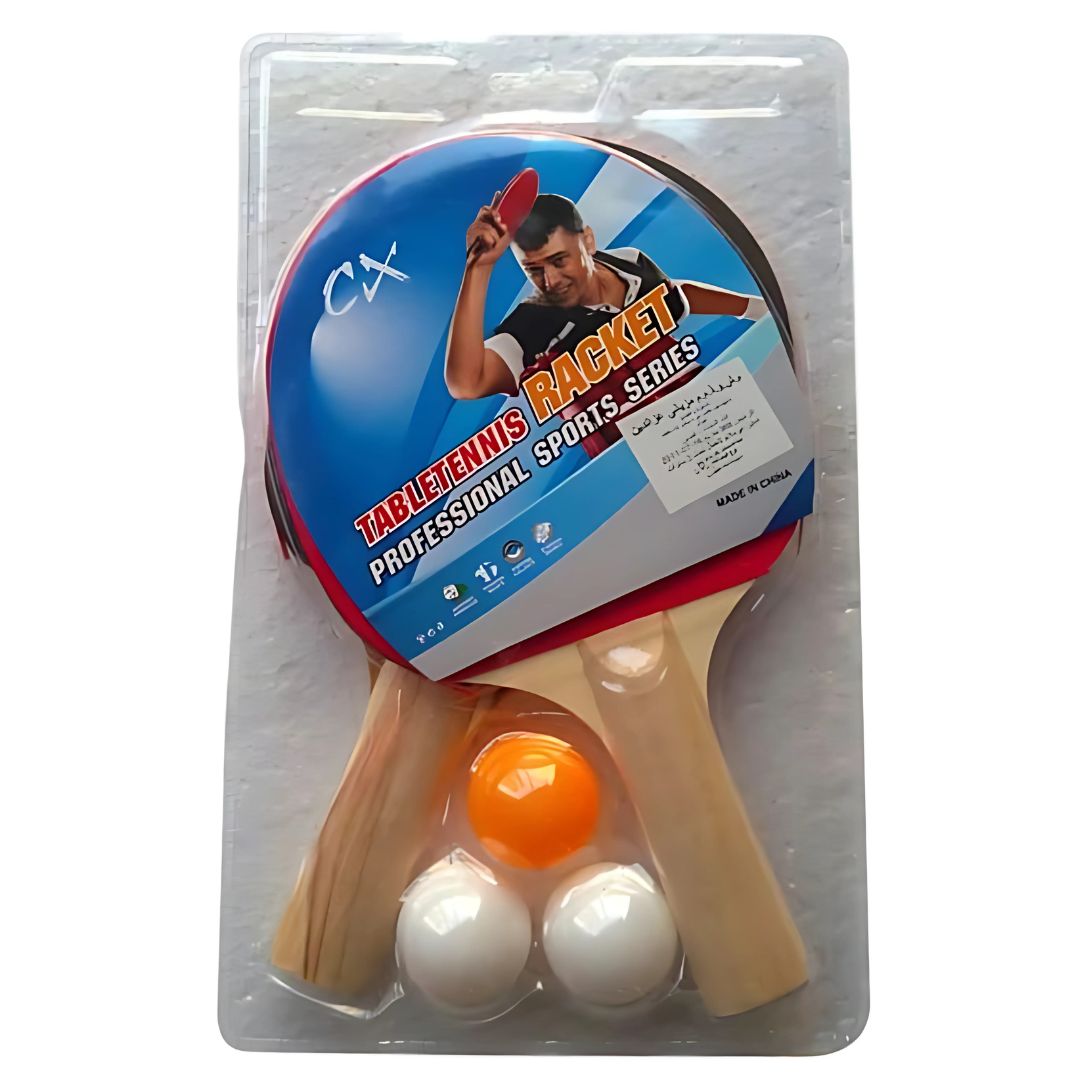 CX Professional Table Tennis Racket Set – 2 Bats + 3 Balls (Ping Pong Set)