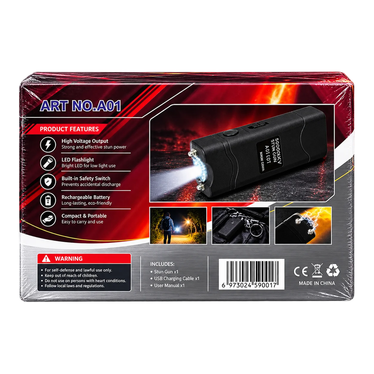 Rechargeable Protective Flashlight – Model 801