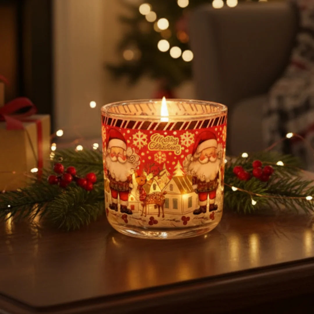 Christmas Glass Candle Holder
