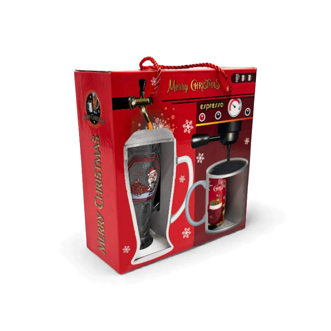 Christmas Espresso Mug And Frother Gift Set