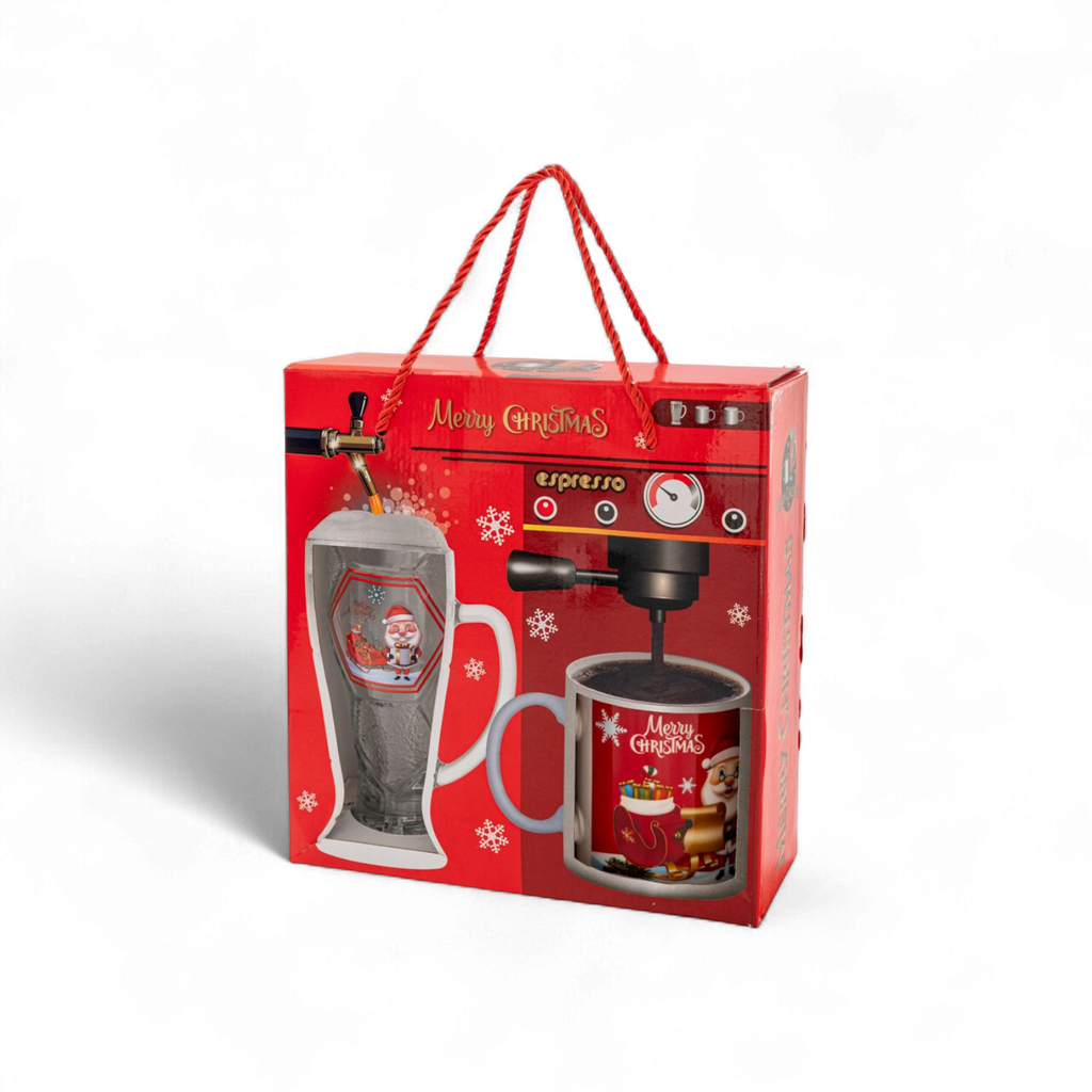 Christmas Espresso Mug And Frother Gift Set