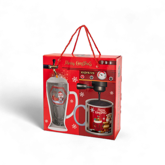 Christmas Espresso Mug And Frother Gift Set