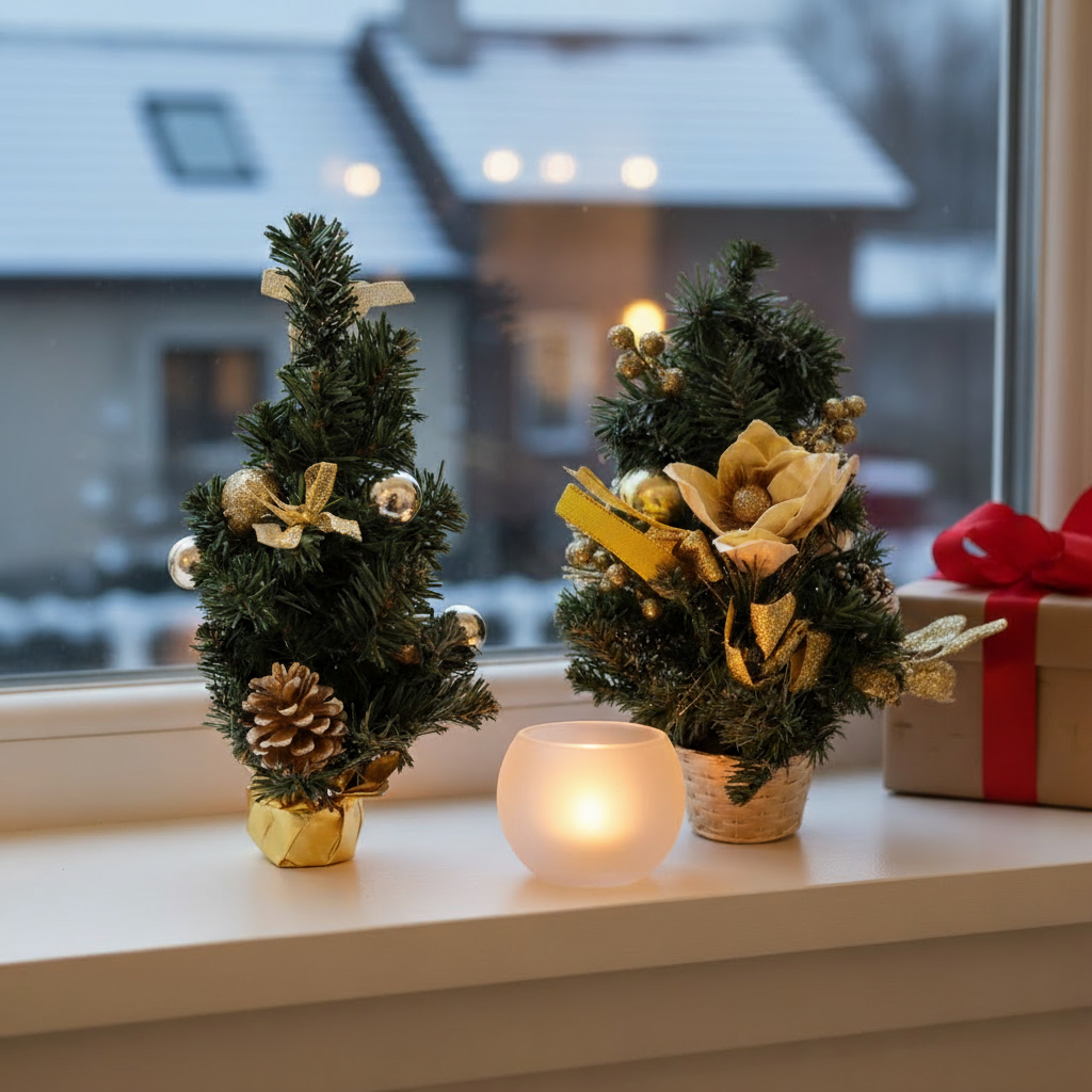 Mini Golden Christmas Tree Décor