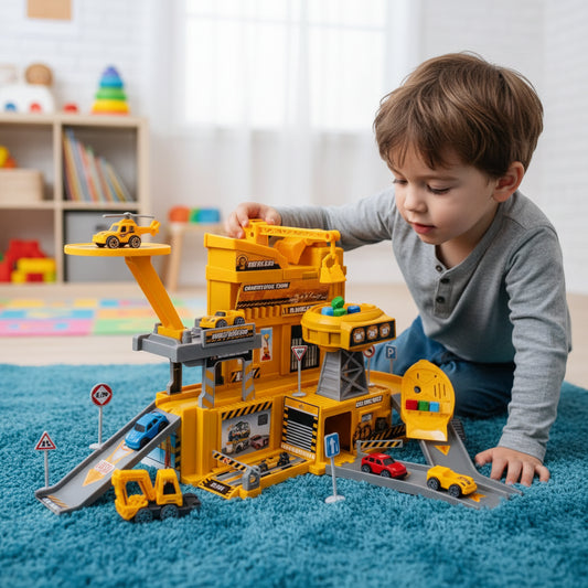 Construction Playset with Vehicles – 29 Pcs