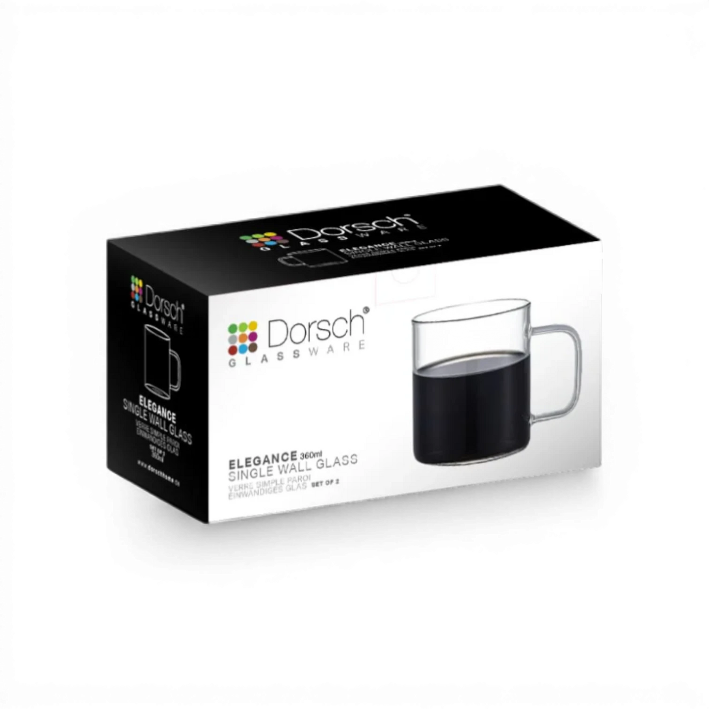 Dorsch Elegance Glass Cups 360 ml – Set of 2 – Model DH-09222