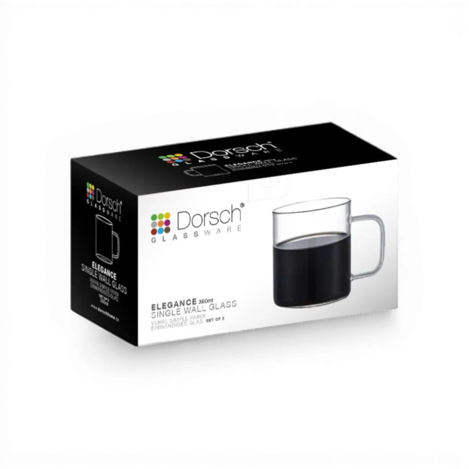 Dorsch Elegance Glass Cups 360 ml – Set of 2 – Model DH-09222