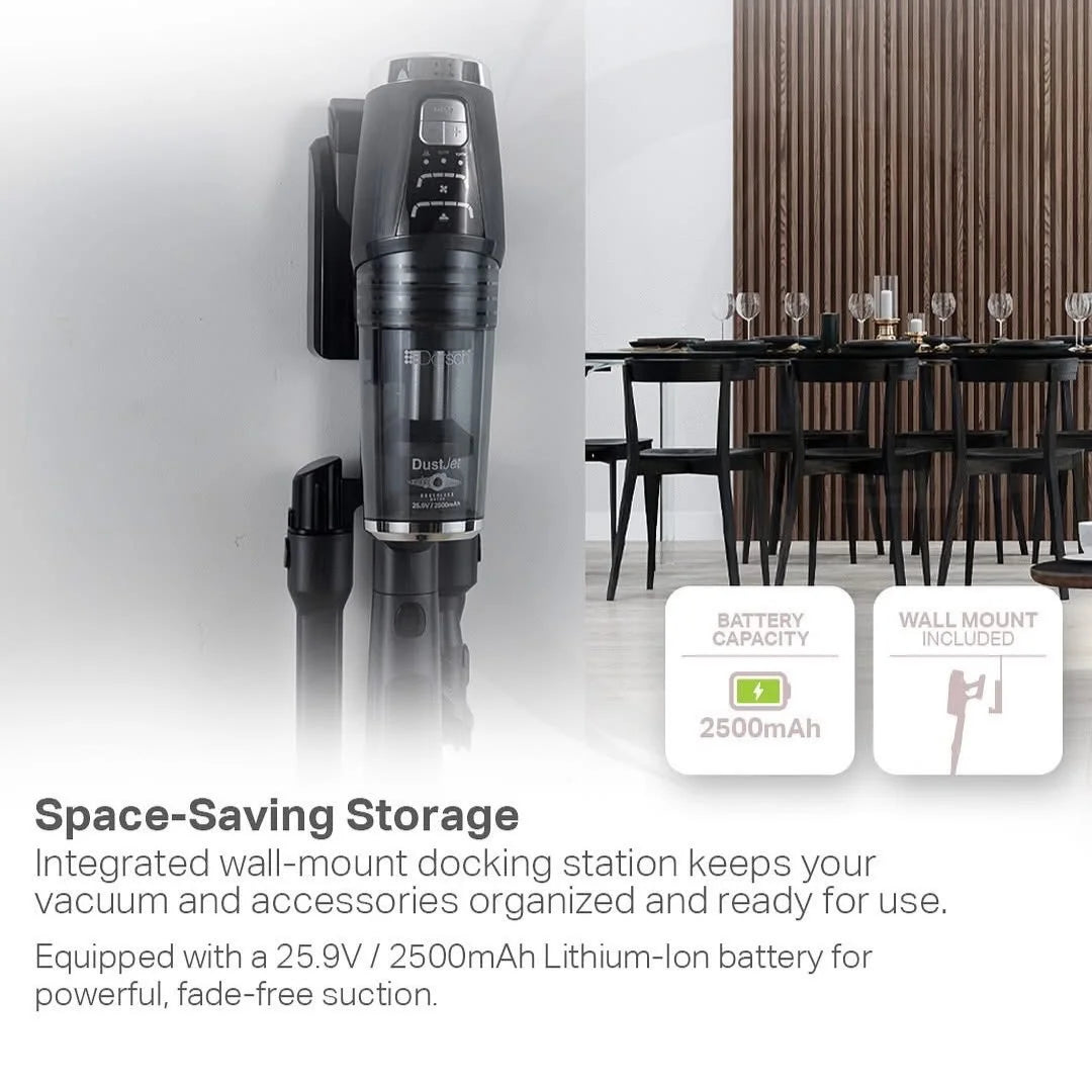 Dorsch DustJet Vacuum Cleaner – 25.9V, 380W With 90° Rotating Neck