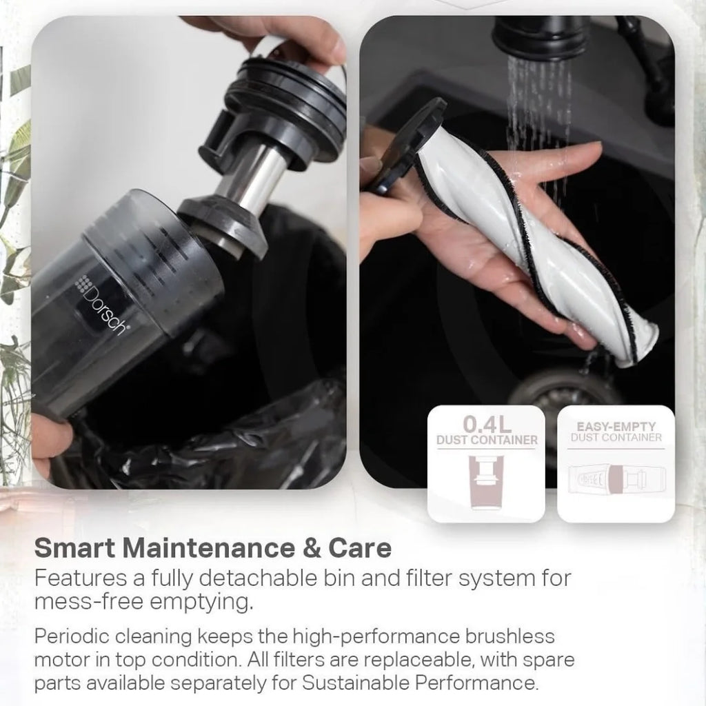 Dorsch DustJet Vacuum Cleaner – 25.9V, 380W With 90° Rotating Neck