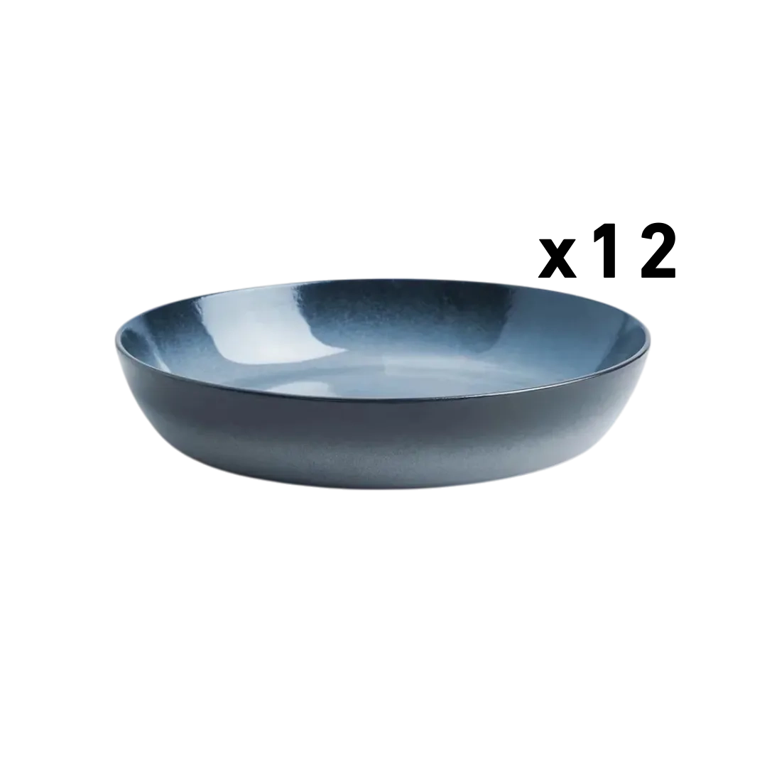 Dosthoff Blue Reactive Glaze Ceramic Side Bowl Pack Of 12Pcs - 2 Sizes