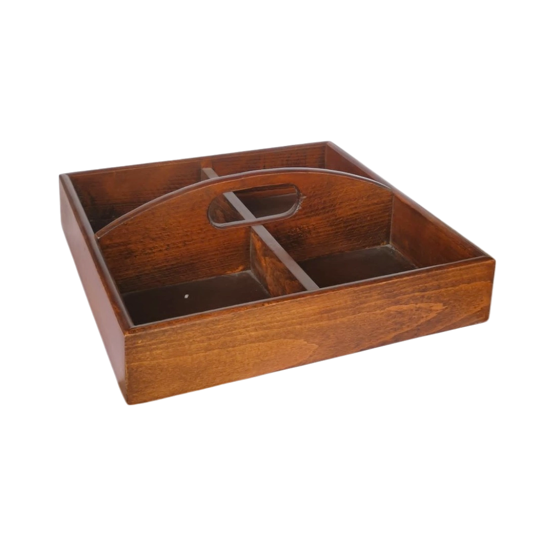 Fruit Bowl Wooden Fruit Box - 4 Grids