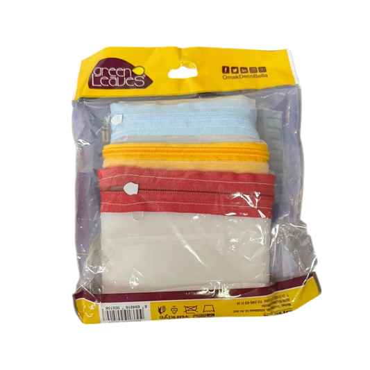 Green Leaves Colored Zippers