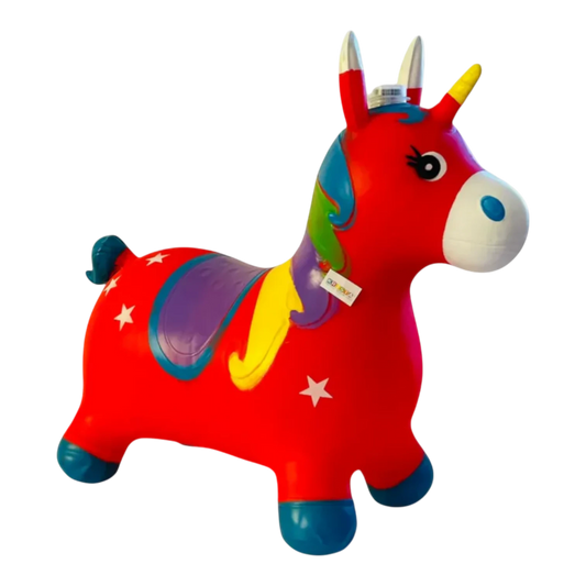 Inflatable Unicorn Hopper Toy - Red