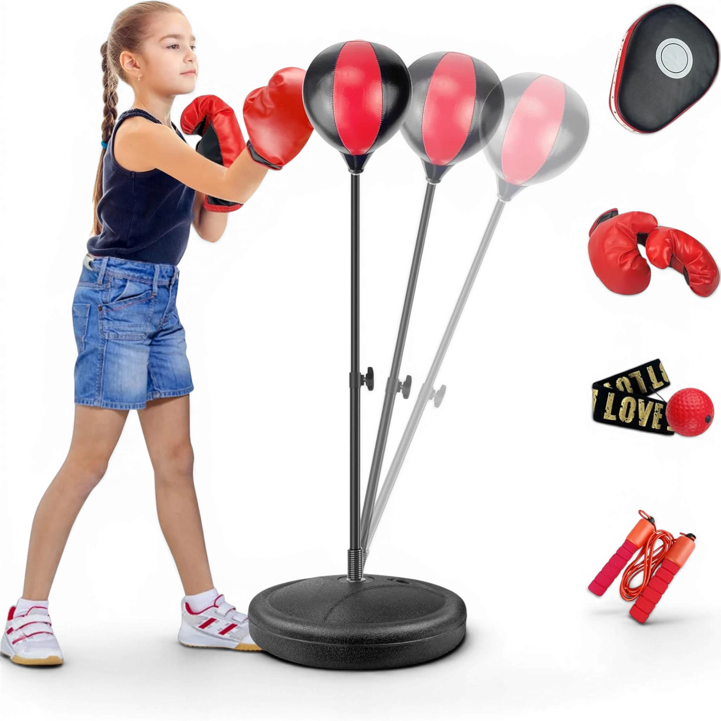 Kids Boxing Set with Gloves and Punching Ball