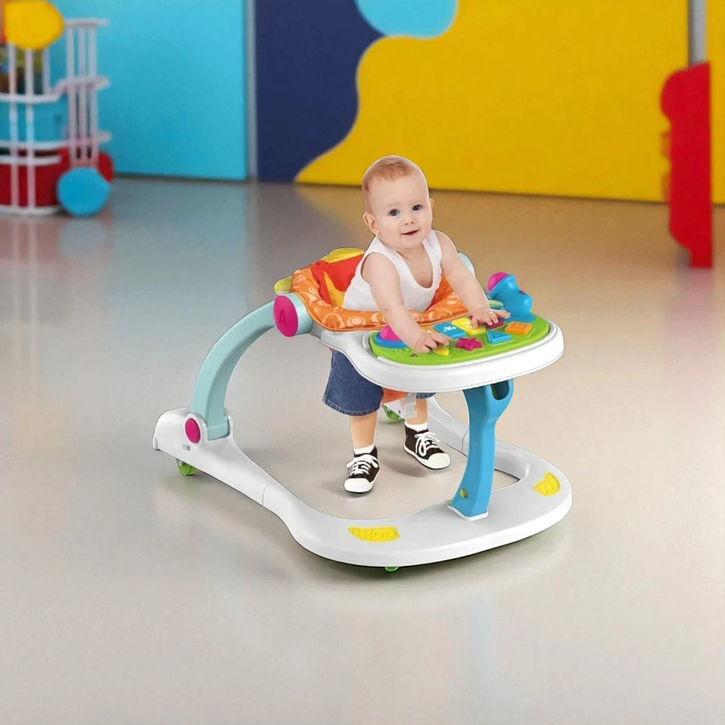 Kidz Corner Multifunctional Baby Walker With Toy Tray 4 In 1