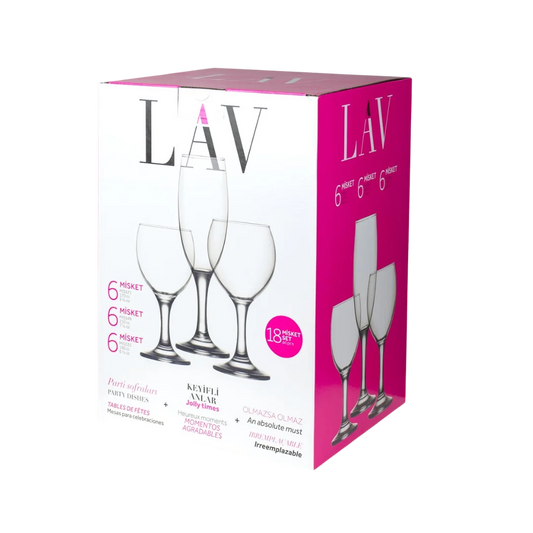 LAV Party Glass Set - 18 Pcs