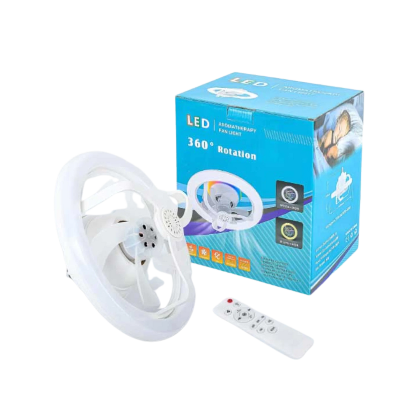 LED Aromatherapy Fan Light With 360 Degree Rotation