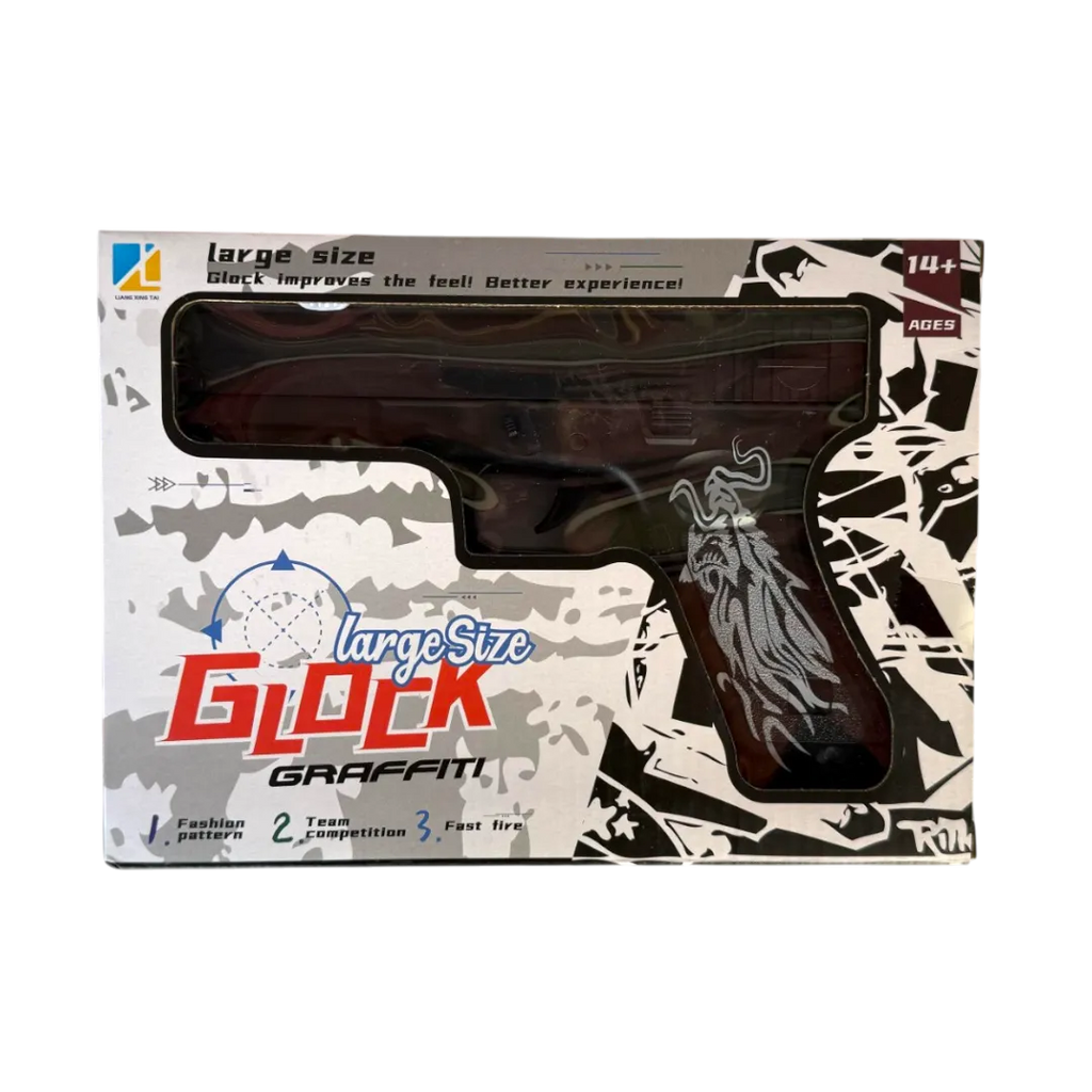 Large Size Glock Gun Toy Graffiti - Black