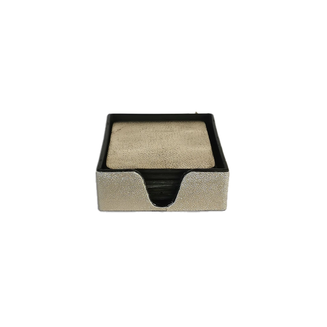 Leather Coaster Set With Holder - 4 Colors - 6 Pcs/Set