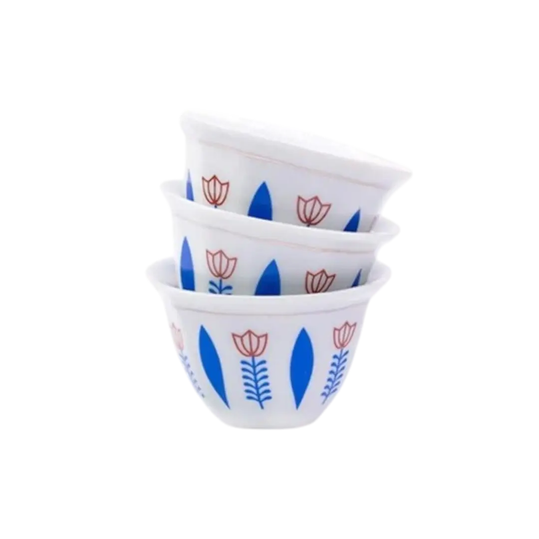 Lebanese Traditional Blue Coffee Cups Set - 12 Pcs