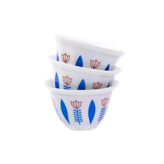 Lebanese Traditional Blue Coffee Cups Set - 12 Pcs