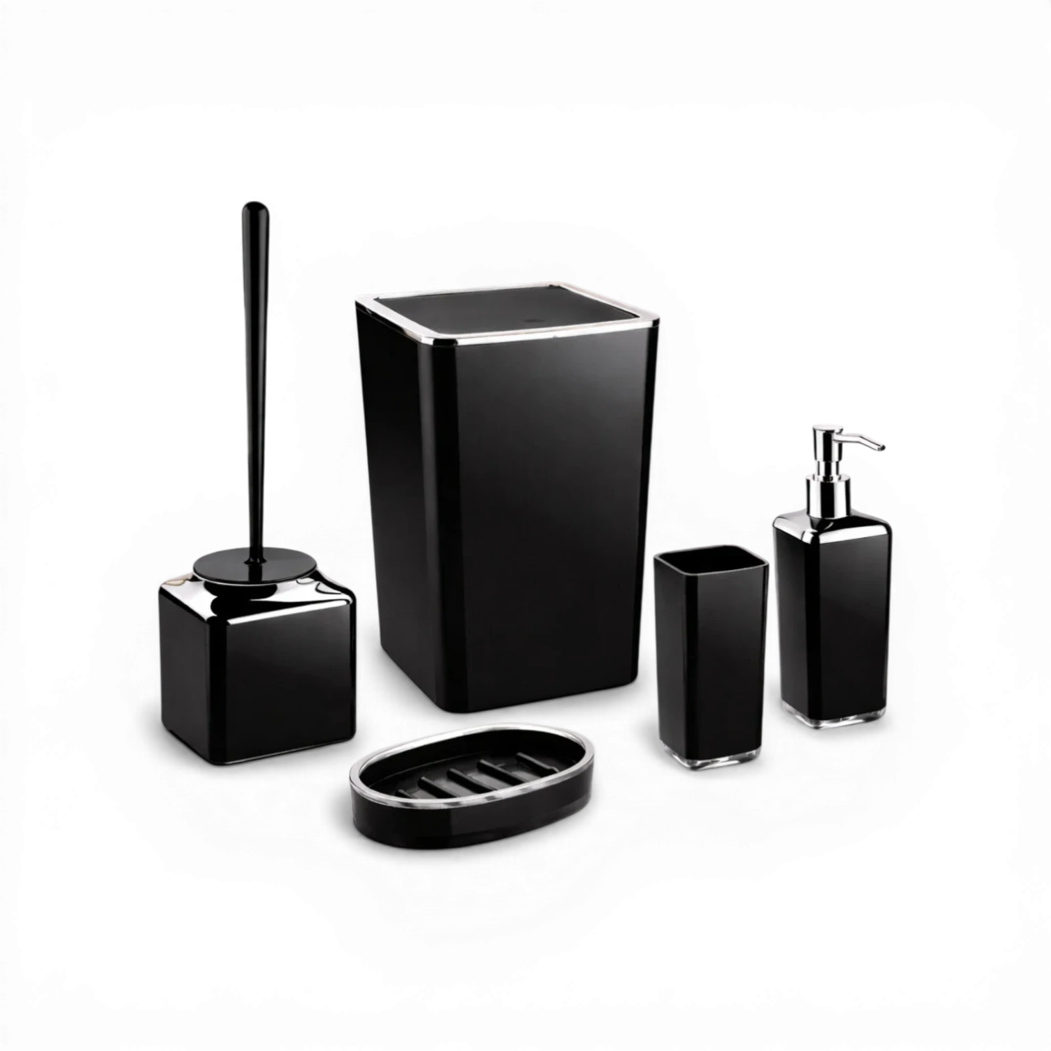 Lossa Square Bathroom Set – 5 Pieces – Modern Design