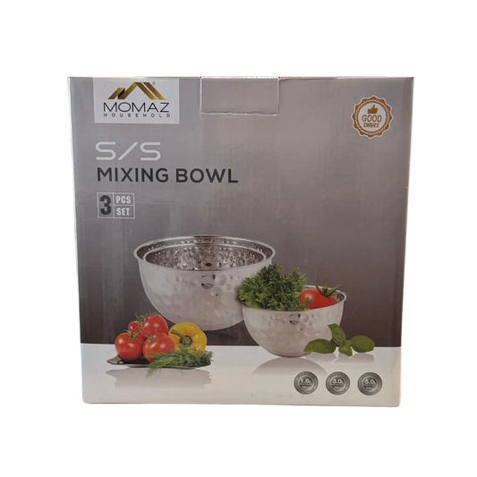 Momaz Stainless Steel Mixing Bowl Set - 3 Pcs