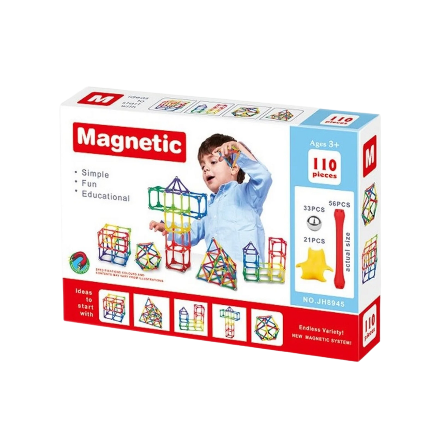 Magnetic Building Set – 150 Pcs