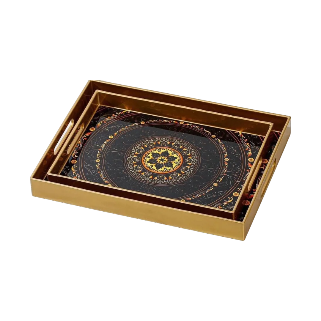 Melamine Trays Set - 2 Pcs