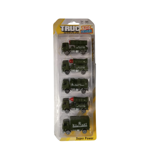 Military Die Cast Truck Set - 5 Vehicles