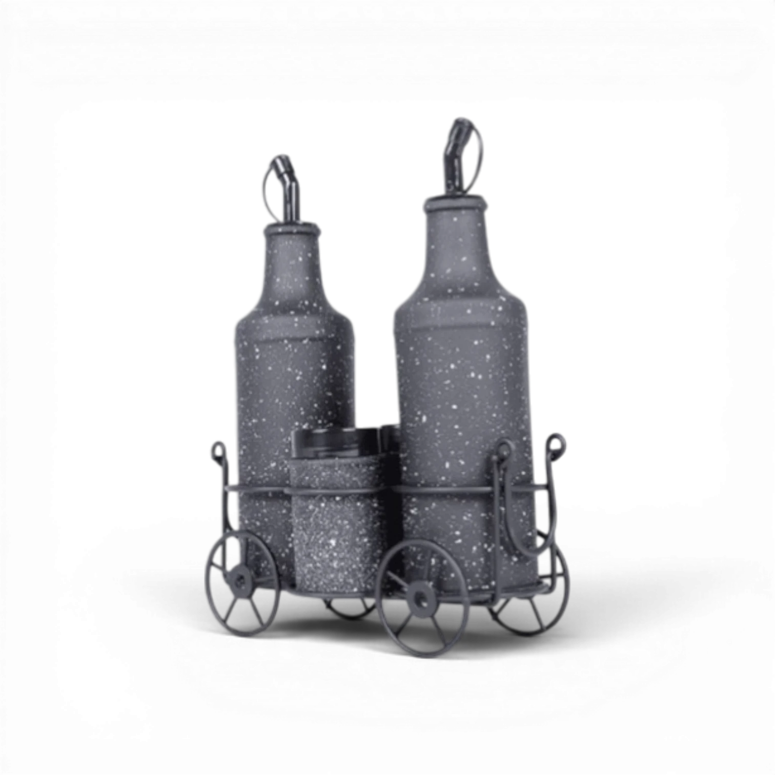 Momaz Glass Bottle Set – 4 Pieces – Oil & Spice Dispenser