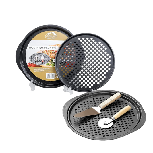 Momaz Household 4 Pcs Pizza Pan Set