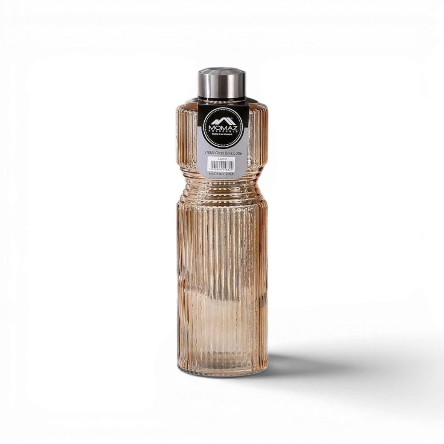 Momaz Household Glass Drink Bottle LZZ157 970ml - Honey Brown