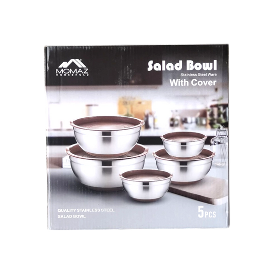 Momaz Salad Bowl With Cover - 5 Pcs